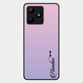 Customize Name Gradient Glass Case Cover Pink For Realme C53