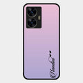 Customize Name Gradient Glass Case Cover Pink For Realme C55