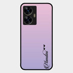 Customize Name Gradient Glass Case Cover Pink For Realme C55