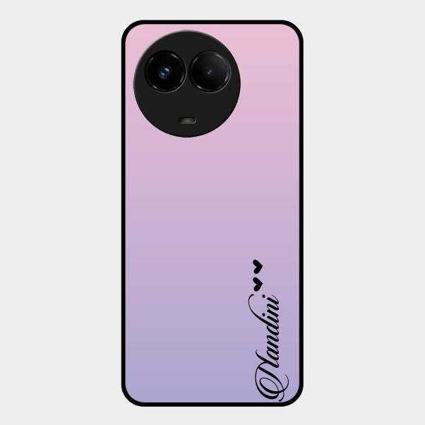 Customize Name Gradient Glass Case Cover Pink For Realme C67 5G