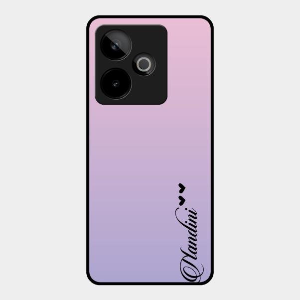 Customize Name Gradient Glass Case Cover Pink For Realme Gt 7T 5G