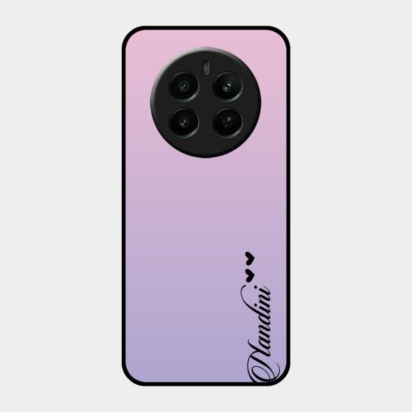 Customize Name Gradient Glass Case Cover Pink For Realme Narzo 70 5G