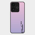 Customize Name Gradient Glass Case Cover Pink For Redmi 13 5G
