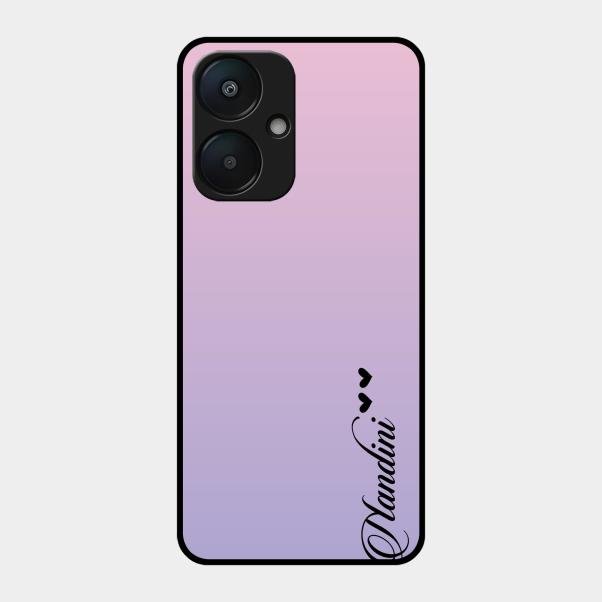 Customize Name Gradient Glass Case Cover Pink For Redmi 13C 5G