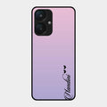 Customize Name Gradient Glass Case Cover Pink For Redmi 13C 5G
