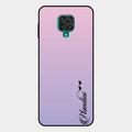 Customize Name Gradient Glass Case Cover Pink For Redmi Note 10 Lite