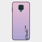 Customize Name Gradient Glass Case Cover Pink For Redmi Note 10 Lite