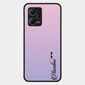 Customize Name Gradient Glass Case Cover Pink For Redmi Note 12 5G