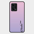 Customize Name Gradient Glass Case Cover Pink For Redmi Note 12 Pro 5G