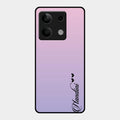 Customize Name Gradient Glass Case Cover Pink For Redmi Note 13 5G