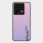 Customize Name Gradient Glass Case Cover Pink For Redmi Note 13 Pro 5G