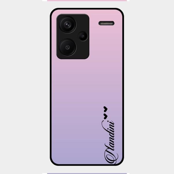 Customize Name Gradient Glass Case Cover Pink For Redmi Note 13 Pro Plus 5G