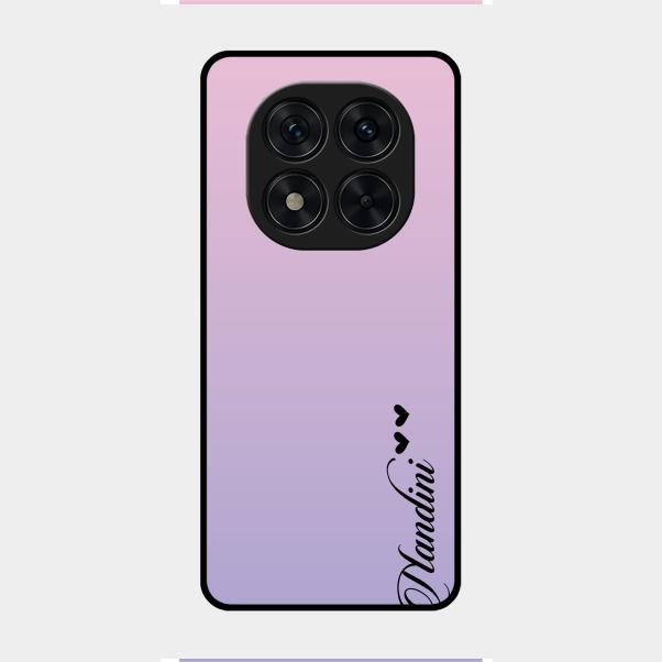 Customize Name Gradient Glass Case Cover Pink For Redmi Note 14 Pro 5G
