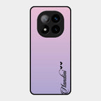 Customize Name Gradient Glass Case Cover Pink For Redmi Note 14 Pro Plus 5G