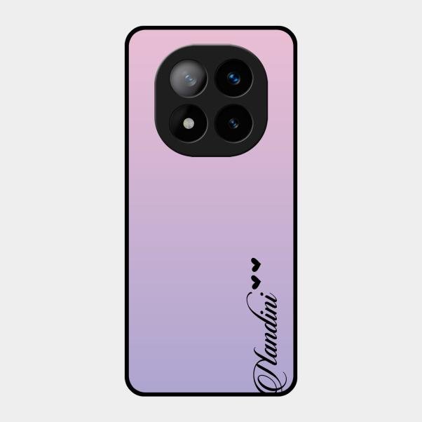 Customize Name Gradient Glass Case Cover Pink For Redmi Note 14 Pro Plus 5G
