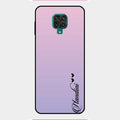 Customize Name Gradient Glass Case Cover Pink For Redmi Note 9 Pro Max