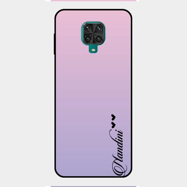 Customize Name Gradient Glass Case Cover Pink For Redmi Note 9 Pro Max