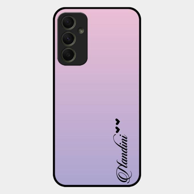Customize Name Gradient Glass Case Cover Pink For Samsung Galaxy A34 5G