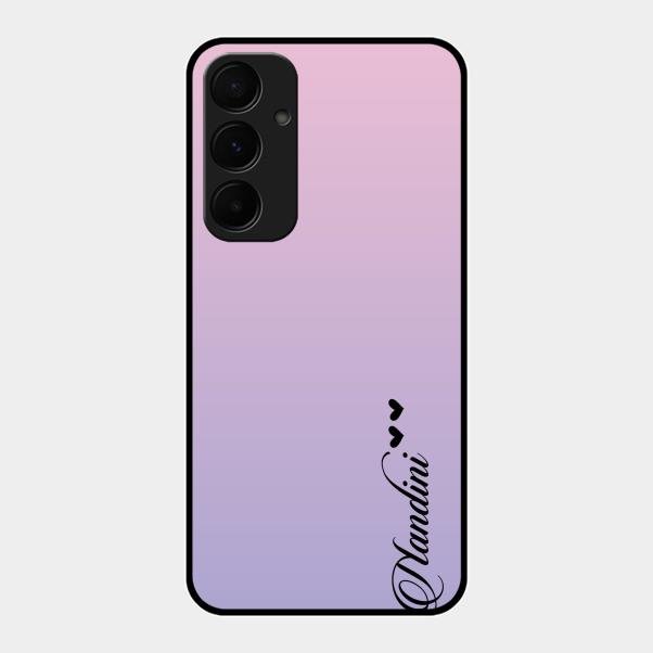 Customize Name Gradient Glass Case Cover Pink For Samsung Galaxy A35 5G