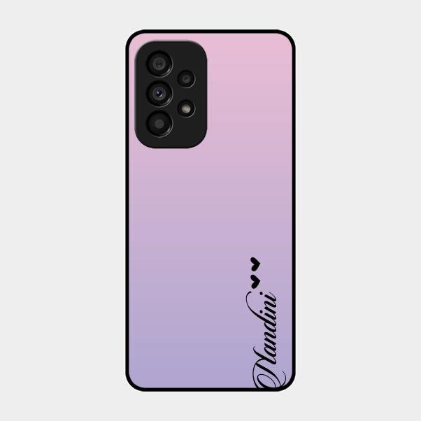 Customize Name Gradient Glass Case Cover Pink For Samsung Galaxy A53 5G