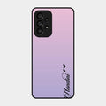 Customize Name Gradient Glass Case Cover Pink For Samsung Galaxy A53 5G