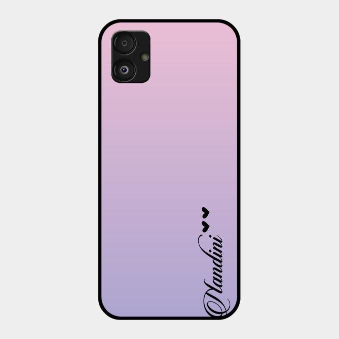 Customize Name Gradient Glass Case Cover Pink For Samsung Galaxy F14 5G