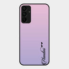 Customize Name Gradient Glass Case Cover Pink For Samsung Galaxy F15 5G