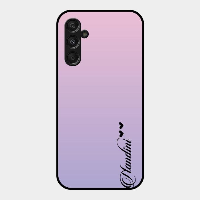 Customize Name Gradient Glass Case Cover Pink For Samsung Galaxy F34 5G