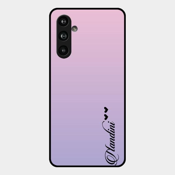 Customize Name Gradient Glass Case Cover Pink For Samsung Galaxy F54 5G