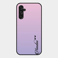 Customize Name Gradient Glass Case Cover Pink For Samsung Galaxy M34 5G
