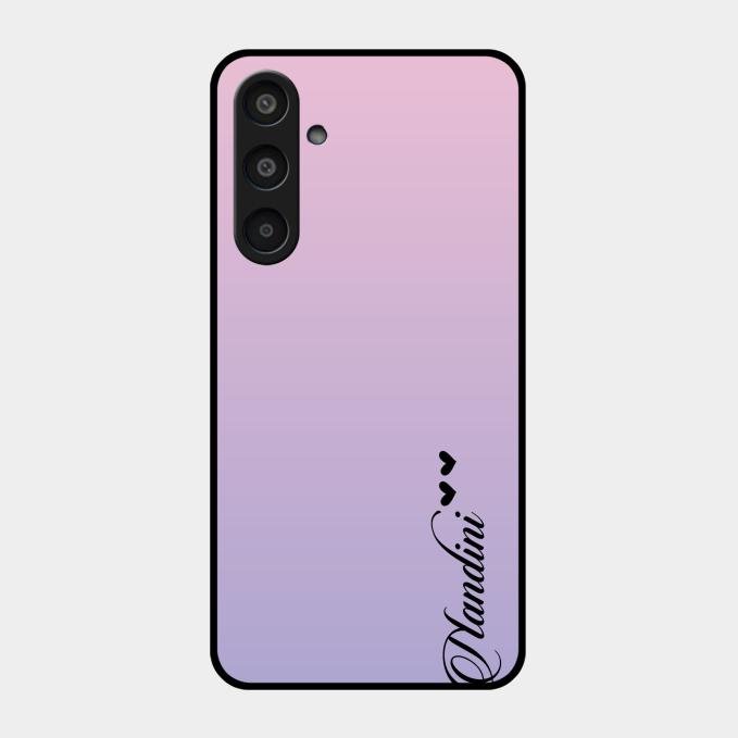 Customize Name Gradient Glass Case Cover Pink For Samsung Galaxy M35 5G