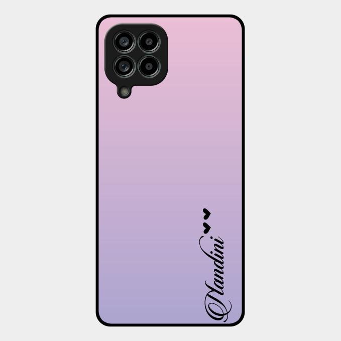Customize Name Gradient Glass Case Cover Pink For Samsung Galaxy M53 5G