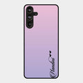 Customize Name Gradient Glass Case Cover Pink For Samsung Galaxy M55 5G