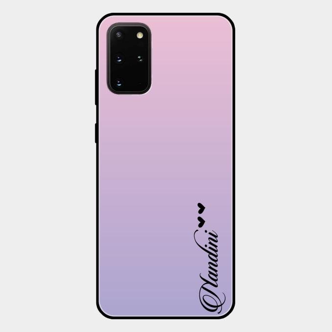 Customize Name Gradient Glass Case Cover Pink For Samsung Galaxy S20 Plus