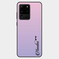 Customize Name Gradient Glass Case Cover Pink For Samsung Galaxy S20 Ultra
