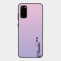Customize Name Gradient Glass Case Cover Pink For Samsung Galaxy S20
