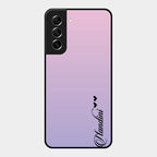 Customize Name Gradient Glass Case Cover Pink For Samsung Galaxy S21 Fe 5G