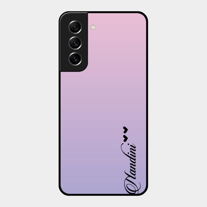 Customize Name Gradient Glass Case Cover Pink For Samsung Galaxy S21 Fe 5G