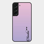 Customize Name Gradient Glass Case Cover Pink For Samsung Galaxy S22 5G