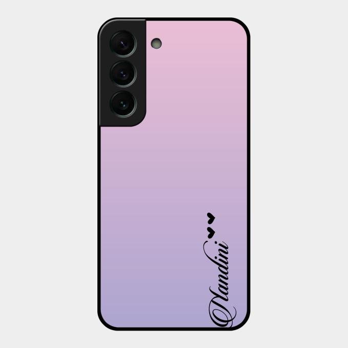 Customize Name Gradient Glass Case Cover Pink For Samsung Galaxy S22 Plus 5G