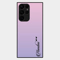 Customize Name Gradient Glass Case Cover Pink For Samsung Galaxy S22 Ultra 5G