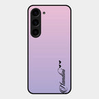 Customize Name Gradient Glass Case Cover Pink For Samsung Galaxy S23 5G