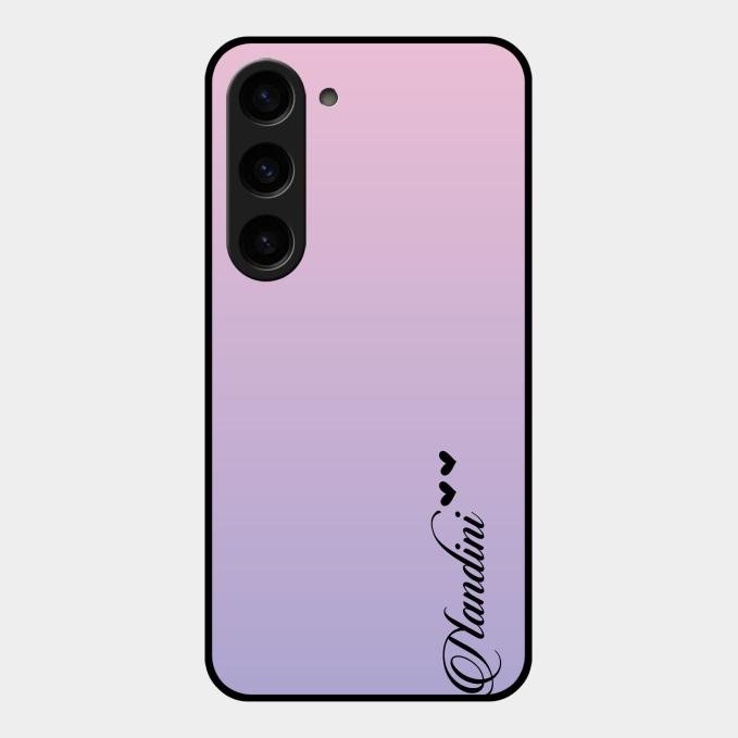Customize Name Gradient Glass Case Cover Pink For Samsung Galaxy S23 5G