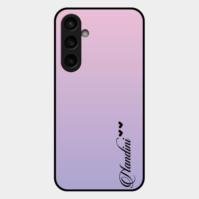 Customize Name Gradient Glass Case Cover Pink For Samsung Galaxy S23 Fe 5G