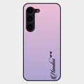 Customize Name Gradient Glass Case Cover Pink For Samsung Galaxy S23 Plus 5G