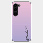 Customize Name Gradient Glass Case Cover Pink For Samsung Galaxy S23 Plus 5G