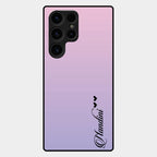 Customize Name Gradient Glass Case Cover Pink For Samsung Galaxy S24 Ultra 5G