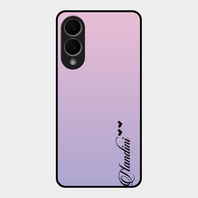 Customize Name Gradient Glass Case Cover Pink For Samsung Galaxy S25 Edge 5G