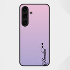Customize Name Gradient Glass Case Cover Pink For Samsung Galaxy S25 FE 5G
