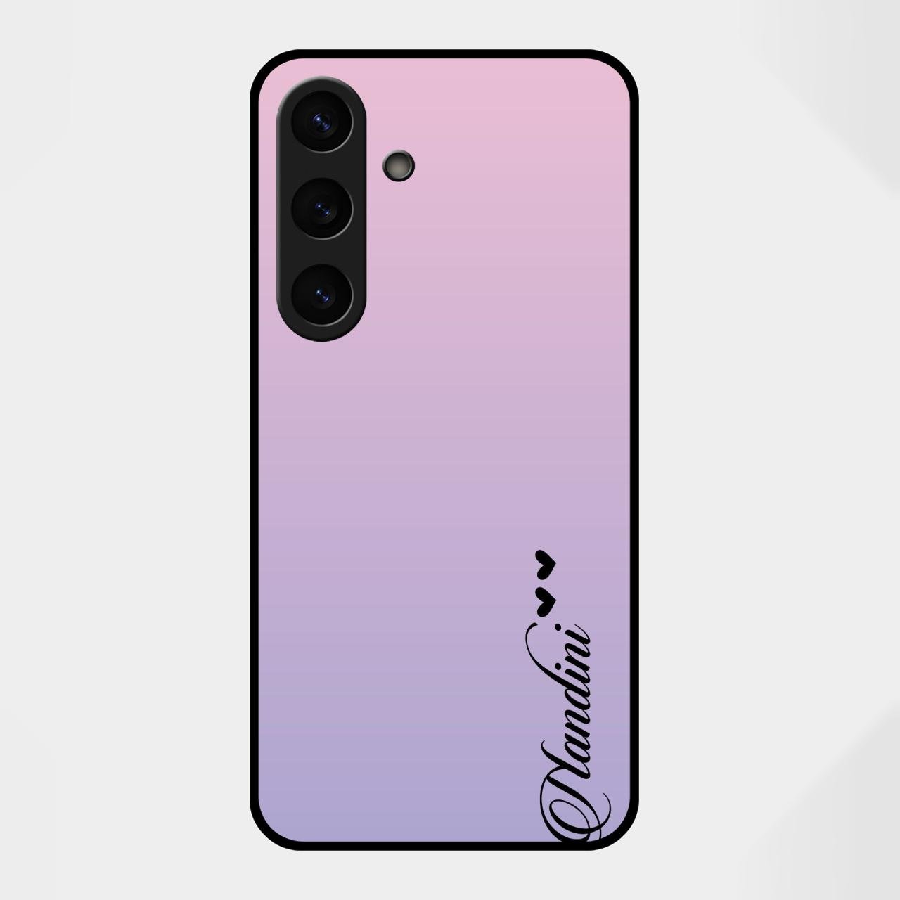 Customize Name Gradient Glass Case Cover Pink For Samsung Galaxy S25 FE 5G